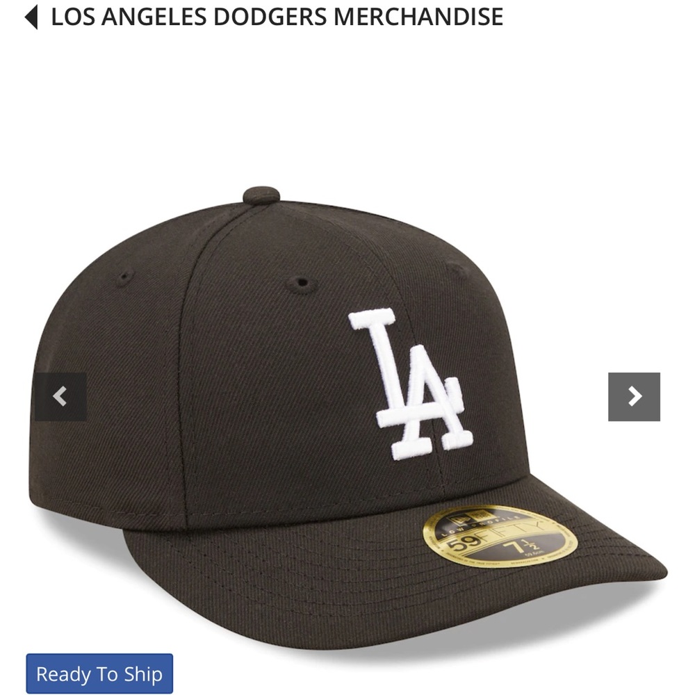 Los Angeles Dodgers New Era Black & White Low Profile 59FIFTY Fitted Hat
